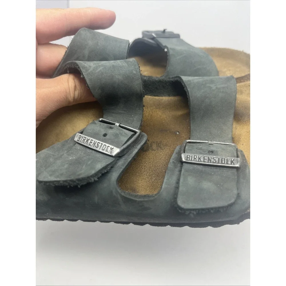 Birkenstock Arizona Sandals EU 43 US 10 Men Gray Birko-Flor Soft Footbed